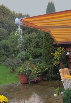 Awnings - Rain water dispersed to the sides effectively
