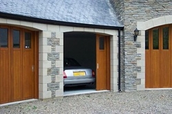 Rundum side sectional doors with windows and arched feature heads