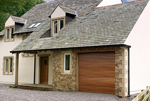 Seceuroglide Golden Oak finish roller door