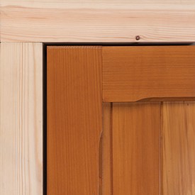 softwood timber frame next to a cedar door panel