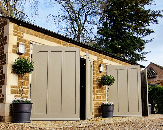 Modern timber side hinged doors