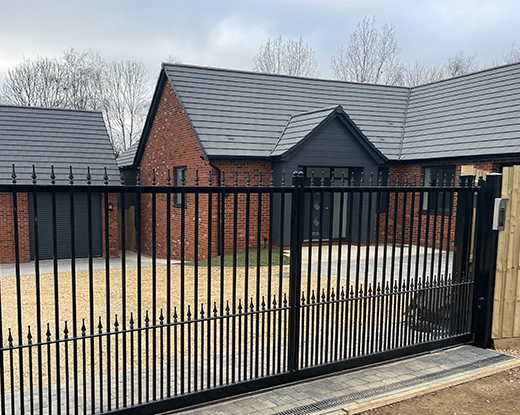 Gate with Garage and entrance door